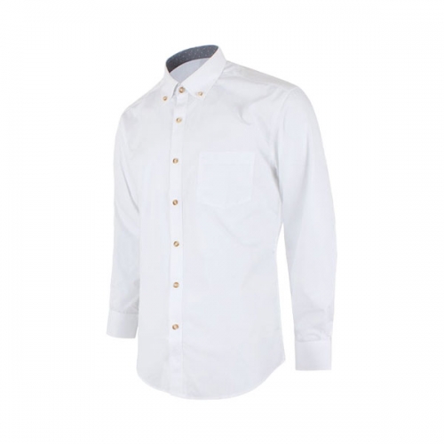 단체셔츠 우드 텍스쳐 버튼 화이트 남방 레귤러 긴팔 와이셔츠 RFSH-1002