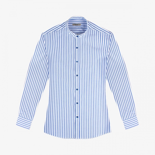 단체셔츠 런던 스트라이프 차이나 카라 남방 긴팔 슬림 와이셔츠 SVSH-7130