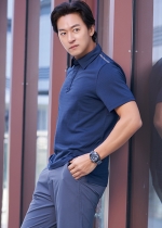 윌비 메시 스트라이프 근무복 반팔 티셔츠 CT-621