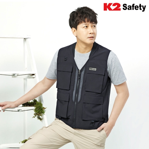 K2 세이프티 여름 작업 조끼 망사 베스트 KSVT-2603