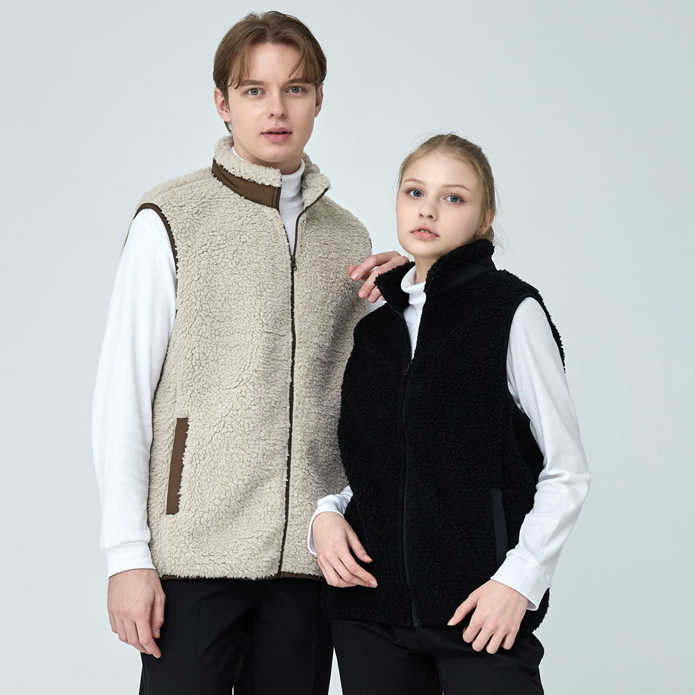 단체 후리스 넥라인 포인트 양털 플리스 조끼 URVE-005