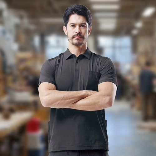 티뷰크 친환경 소로나 우븐 패치 카라 반팔 티셔츠 TBPK-5502