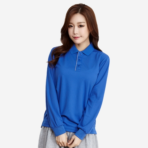 멀티연사 체크 배색 에어로쿨 긴팔 티셔츠 (반팔 가능)