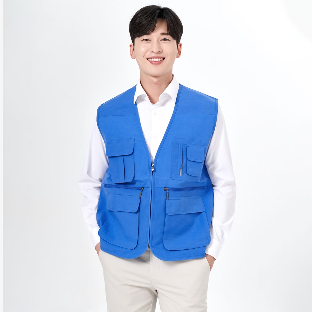단체조끼 고급 브이넥 타스란 조끼 SHVE-16