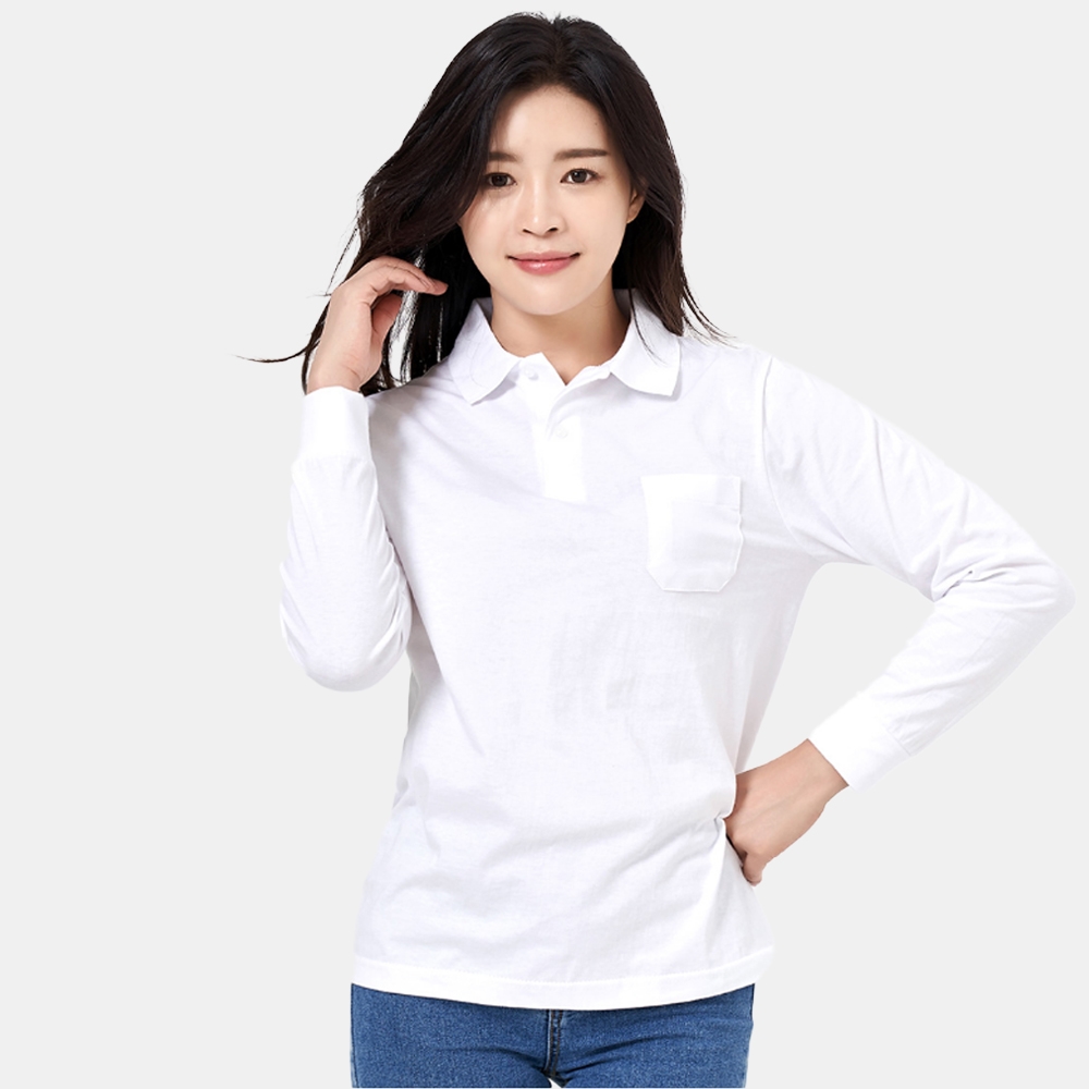 순면 30수 폴로 포켓 긴팔 카라티 (반팔가능)