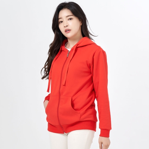 단체 후드집업 베이직 컬러 특양면 후디 지퍼 URHZ-001