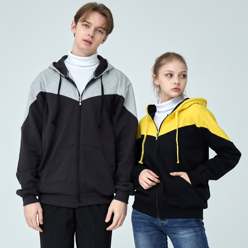 V 배색 특양면 후드집업 SP-224 (기모 가능)