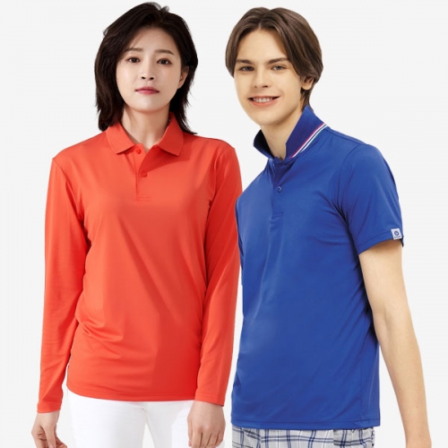 단체카라티 스판덱스 솔리드 카라 반팔 긴팔 티셔츠 URPK-013