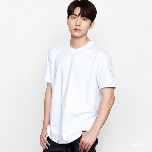 20수 백색 라운드 반팔 티셔츠 SH-10(긴팔 가능)