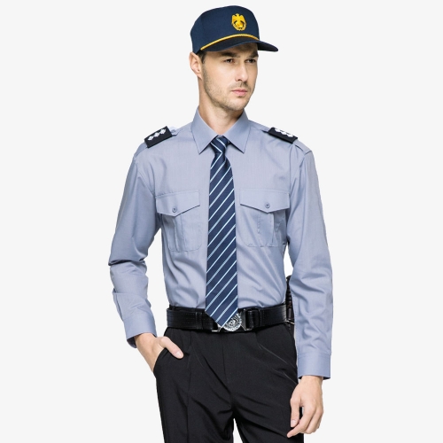 경비셔츠 포켓 긴팔 와이셔츠 HZSH-001