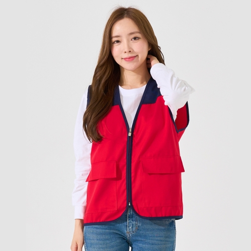 단체복 TC 배색 조끼 단체복 단체조끼 행사조끼 SP-211