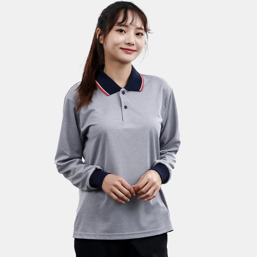 라인 배색 쿨에버 긴팔 카라티 MJ-7342~7344(반팔 가능)