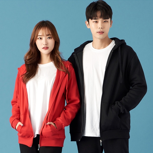 기모 베이직 컬러 후드집업 URHZ-002