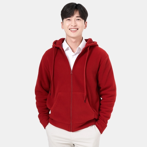 양털 폴라폴리스 본딩 후드집업 URHZ-2112