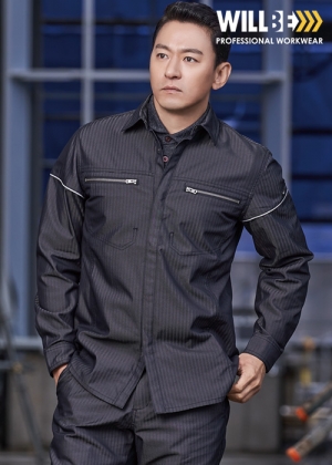 윌비 블랙 투톤 작업복 셔츠 PR-302