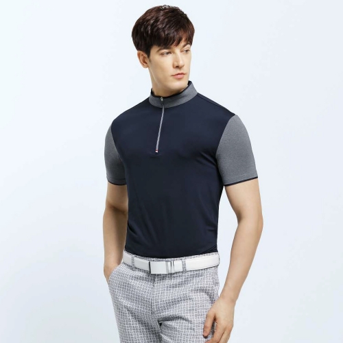 스판덱스 남성 반집업 긴팔 티셔츠 (반팔 가능) SH-37