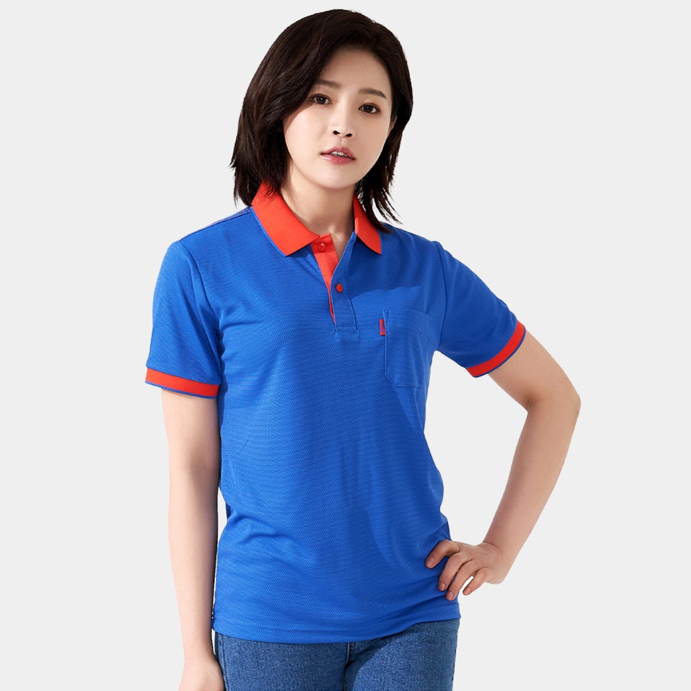 단체카라티 쿨렉스 배색 반팔 카라티셔츠