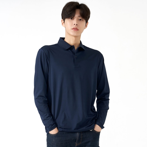 스판덱스 솔리드 긴팔 카라 티셔츠 URKA-13 (반팔가능)