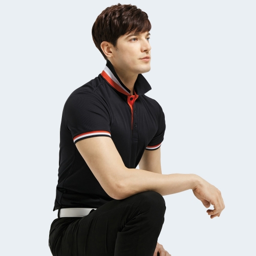 니즈 자가드 반팔 카라 티셔츠
