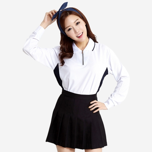 쿨에버 배색 엠보 반집업 긴팔 카라티 MJ-7521~7526(반팔 가능)