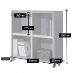 책장 DIY 작은 소형 미니 수납형 사이드 바퀴 이동 2단 책장 800