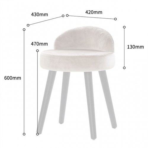 스톨 화장대스툴 벨벳 빈티지 인테리어 원형 미니 등받이 보조 스툴 낮은 작은 의자
