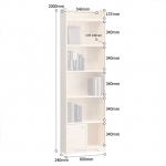 책장수납함 만화책장 북케이스 다용도 서재 높은 6단 미송 원목 책장 600