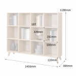 덴버 1410 거실전면책장 북케이스 만화책장 낮은 12칸 슬림 와이드 가로 책장 수납함