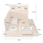 어셔 슈퍼싱글 서랍식 공간활용 학생 안방 신혼부부 LED 고무나무 원목 침대 프레임