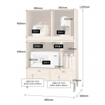 브룬 밥솥장 전자렌지 수납장 전기 밥솥 선반 밥통 다이 정리대 고무나무 원목 렌지대