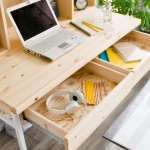 도로시 레드파인 원목 컴퓨터 책상 서재 다용도 작은 미니 책상 책꽂이 세트