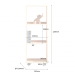 루키 거실 전면 책장 삼나무 원목 3단 3칸 바퀴 이동식 작은 좁은 슬림 책장 수납함