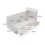 뮤리엘 안방 침대 다용도 철제 수납형 낮은 침대 프레임 SS