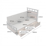 뮤리엘 호텔식 침대 안방 침대 서랍형 낮은 침대 프레임 SS