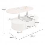 보니타 리프트업 테이블 기능성 거실 소파 테이블 땅콩 타원형 트랜스포머 테이블