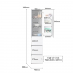 리엔 6도어 냉장고장 주방 팬트리장 다용도 키큰 냉장고형 수납장