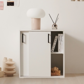 제인2 미니수납장 작은 원룸 미닫이 슬라이드 슬라이딩 수납장 600 일반형 화이트