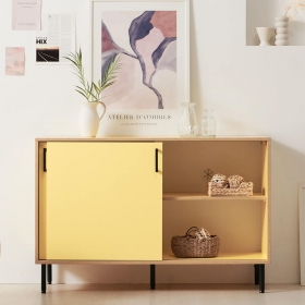 치즈 슬라이드수납장 거실 슬림 와이드 넓은 슬라이딩 미닫이 수납장 1200