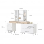 코이 화장대겸책상 학생 원룸 안방 작은 서랍형 멀티수납 입식미니 확장형 화장대 수납장