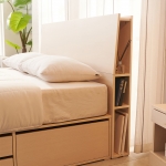 제이드 안방 침대 평상형 공간활용 서랍식 높은 침대 프레임 SS Q