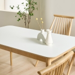 리넨 HPM 내츄럴 넓은 식탁 4인 식당 테이블 미드센추리 카페 테이블 1400x800