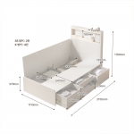 라이니 안방 침대 낮은 침대 수납식 서랍형 LED 침대 프레임 SS