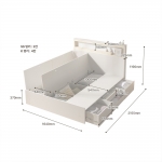 라이니 안방 침대 낮은 침대 수납식 서랍형 LED 침대 프레임 K