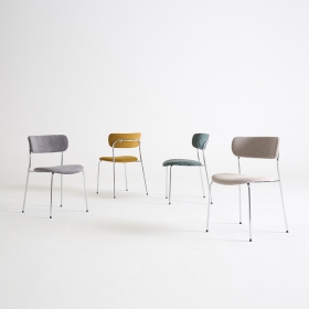 로버&nbsp;기능성&nbsp;조야&nbsp;식탁의자&nbsp;패브릭 쿠션 실버 카페 의자