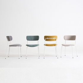 로버 카페의자 편한 식탁의자 모던 패브릭 쿠션 화이트 체어