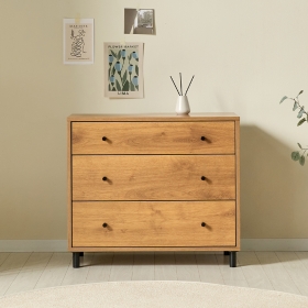 가이아 안방 옷 서랍장 낮은 슬림 와이드 3단 서랍장 800