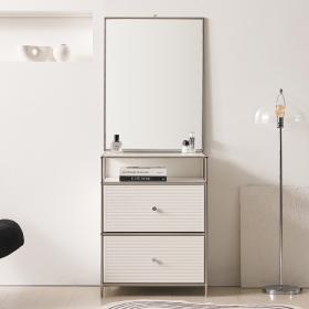 루키 모듈화장대 미드센추리 선반장 입식 서랍 수납형 화장대 거울포함 600