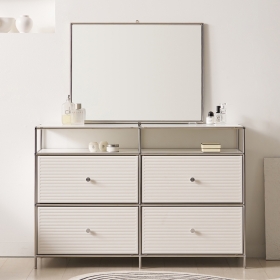 루키 모듈화장대 미드센추리 선반장 입식 서랍 수납형 화장대 거울포함 1200