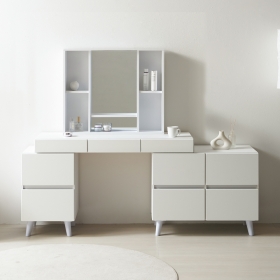 마틴 확장형 수납화장대 서랍장 안방 슬림 입식 화장대 수납거울형