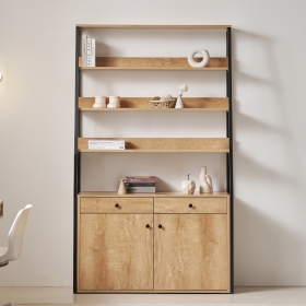 이베트 북선반 철제선반 도어형 팬트리 모듈 거실 다용도 미니 선반장 1200